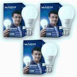 Magik Grande 15W 6500K B22 Cool White LED Bulb (Pack of 3), LUGR015CP4172E3