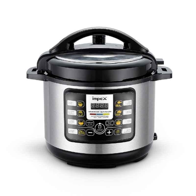 Impex 1000W 6L Stainless Steel Grey Electric Non-Stick Pressure Cooker, EPC 6
