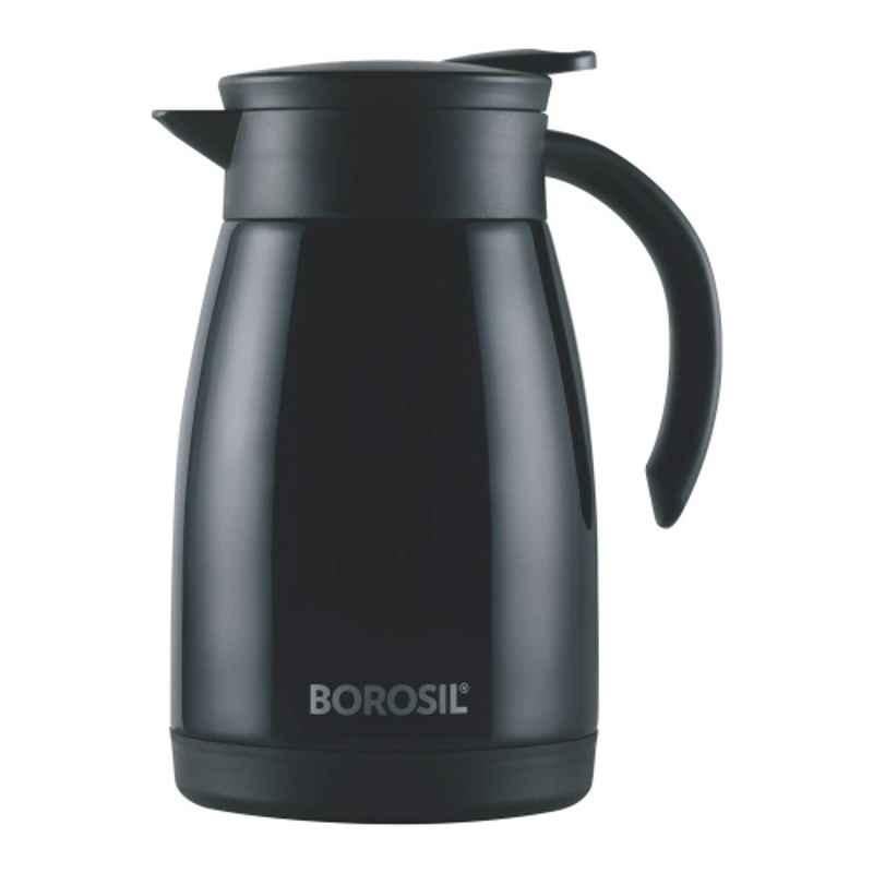 Borosil 750ml Stainless Steel Black Vacuum Insulated Teapot, FLKT75BLK16