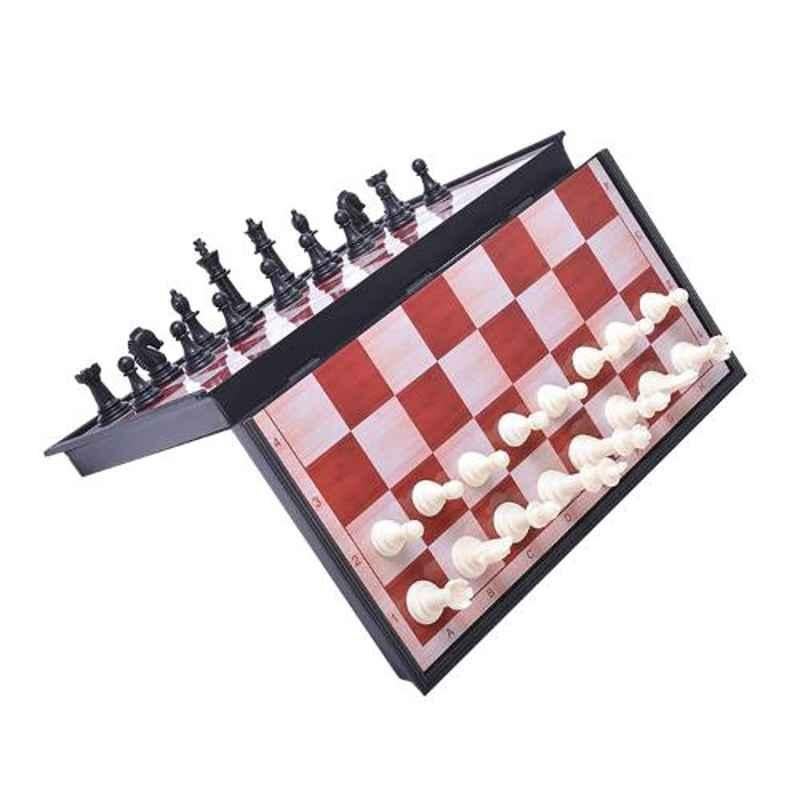 Arnav 12 inch Plastic Brown Cream Magnetic Chess Set with Foldable Chessboard, OSB-900105