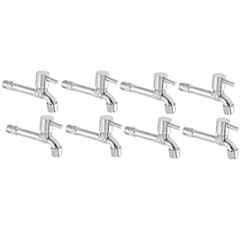 Zesta Turbo Stainless Steel Chrome Finish Silver Long Body Bib Cock with Flange, Size: Standard (Pack of 8)