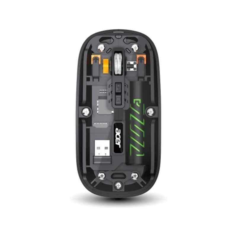 Acer Clearview Black Wireless Mouse with Dual Mode Bluetooth 5.2 & 2.4GHz, Rechargeable 500mAh Battery, RGB Lighting & 3200 DPI, ZC.A01SI.4WE