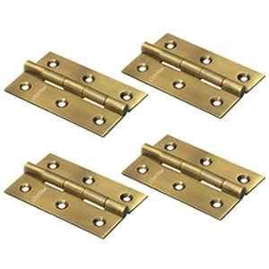Plantex Heavy Duty Stainless Steel Door Butt Hinges 3 inchx16 Gauge/1.5 mm Thickness Home/Office/Hotel for Main Door/Wooden/Bedroom/Kitchen/Kabza (Pack of 4) Antique Brass