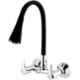 KCS CS-SMBDF Cosmo Brass Chrome & Matt Black Kitchen Dual Flow Sink Mixer Hot & Cold Water Tap with Flexible Silicone Swivel Spout