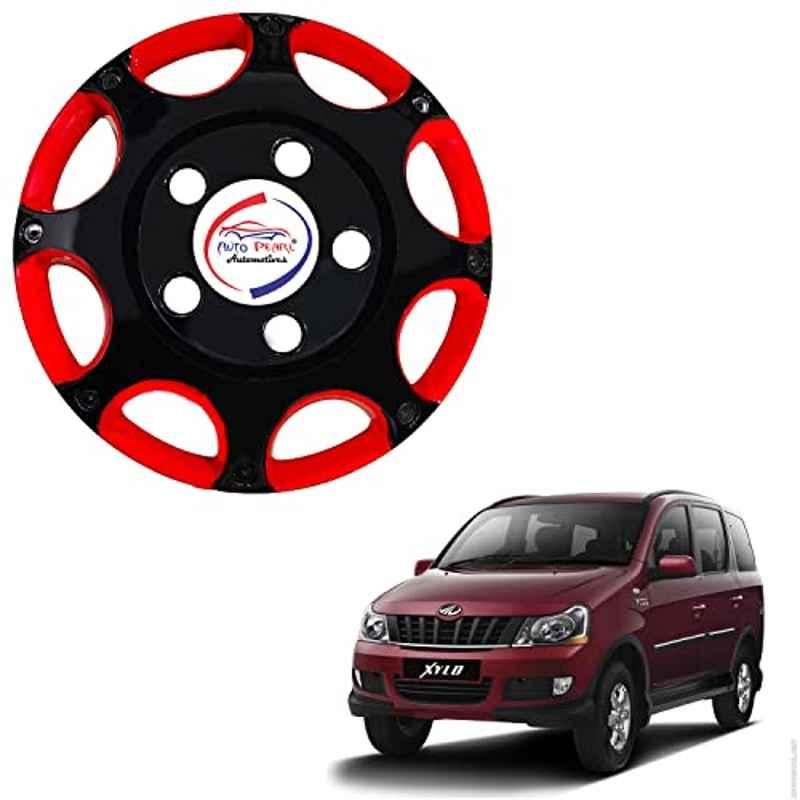 Auto Pearl 4 Pcs 15 inch ABS Black & Red BBR15 Hubcap Wheel Cover Set for Mahindra Xylo