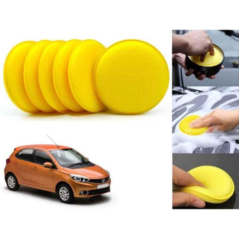 Auto Pearl Polyurethane Beige Washing & Waxing Polish Foam Sponge for Tiago 2016-2018 XT XZ (Pack of 6)