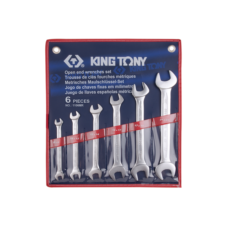 King Tony 6 PCS Open End Wrench Set, 1106MR