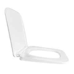 Happy Homes 47x35cm Plastic White Square Commode Seat Cover with Soft Close Mechanism