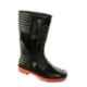 Hillson 12 Inch Welsafe Plain Toe Black & Red Work Gumboots, Size: 9