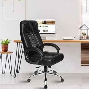 Rose Black Beauty Leatherette Black High Back Executive Chair