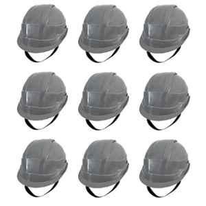 Ladwa Polymer Grey Heavy Duty Safety Helmet with Adjustable Ratchet, LSI-DHG-9, Size: Free (Pack of 9)