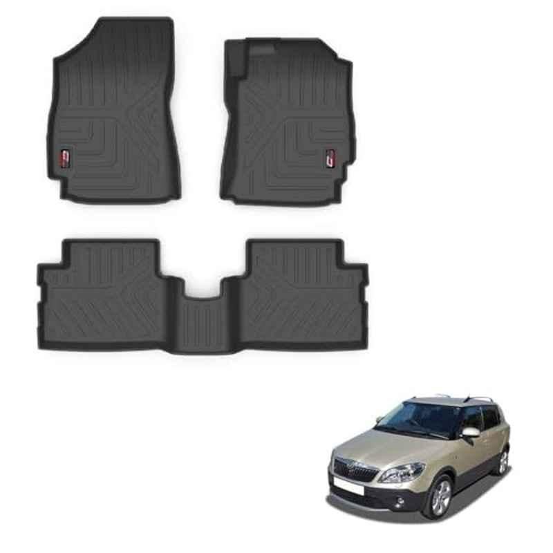 Kozdiko Thermoplastic Polyolefins 3D Life Long Car Floor Mat Set for Skoda Fabia