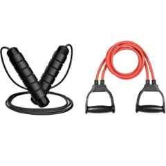 Shopeleven Plastic & Rubber Bearing Skipping Rope with Toning Tube for Cardio & Toning