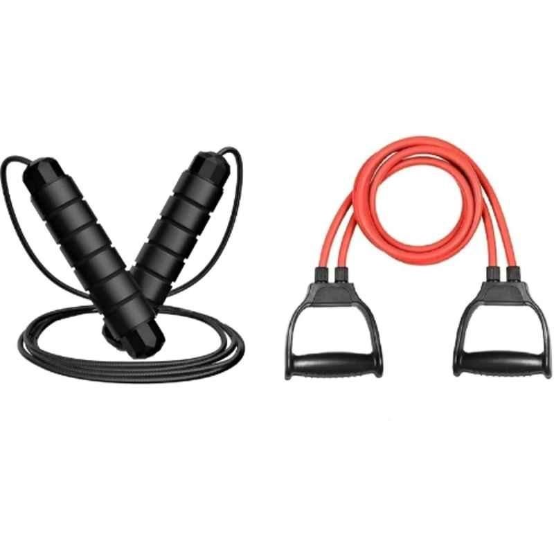 Shopeleven Plastic & Rubber Bearing Skipping Rope with Toning Tube for Cardio & Toning