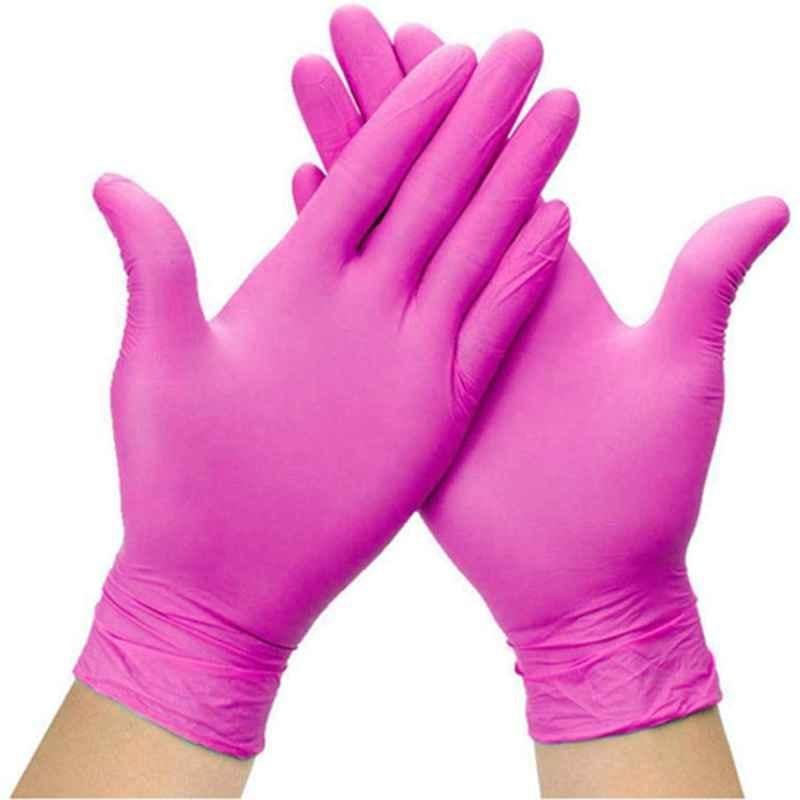 Hygiene Links Large Rose King Pink Rubber Hand Gloves, HL-281