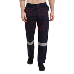 Club Twenty One Workwear Cotton Navy Blue Safety Pant, 2011P, Size: L
