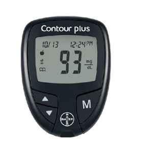 Bayer Contour Plus Black Glucometer with 50 Test Strips & 5 Lancets