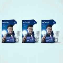 Magik Maximo Plus 7W 6500K B22 Cool White LED Bulb (Pack of 3), LUMAP007C4129E3
