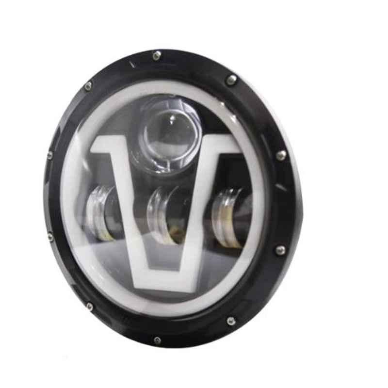 AllExtreme EX989H0 7 inch Hi-Low Beam & Angel Eye Full Ring Round LED Headlight