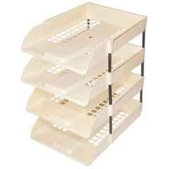 Omega 4 Compartment Plastic Biege Excel Office Tray, 1745PP