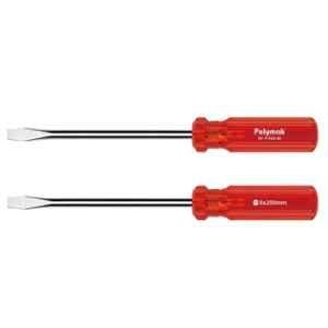 Polymak 8x300mm CrV Steel Chrome Plated Flat Screwdriver with Magnetic Tip, HT-P-FSD-812