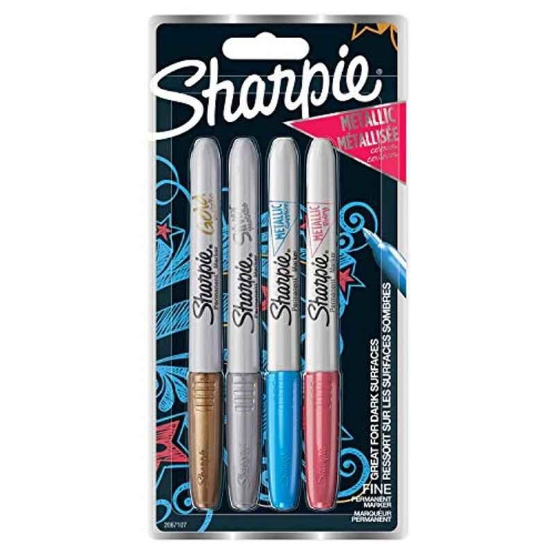 Sharpie 4Pcs Metallic Colour Fine Point Permanent Marker, 2067107
