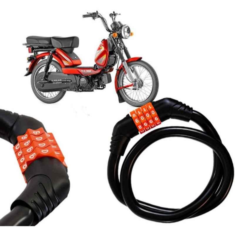 Auto Pearl Black & Orange 4 Digit Anti-Theft Combination Number Lock for XL 100 Heavy Duty