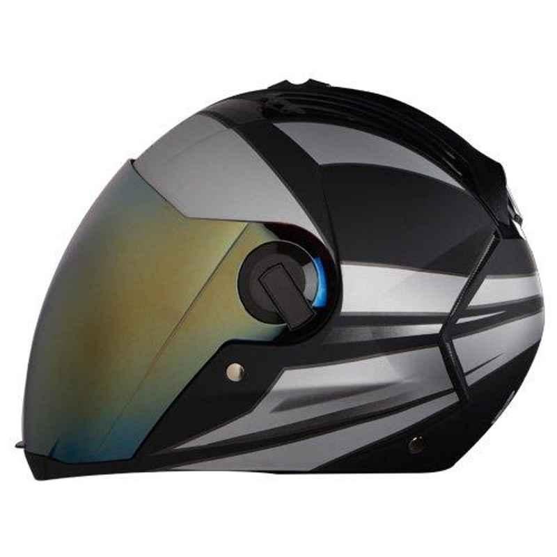Steelbird Air SBA-2 Matt Black & Blue Full Face Helmet, Size: 600 mm