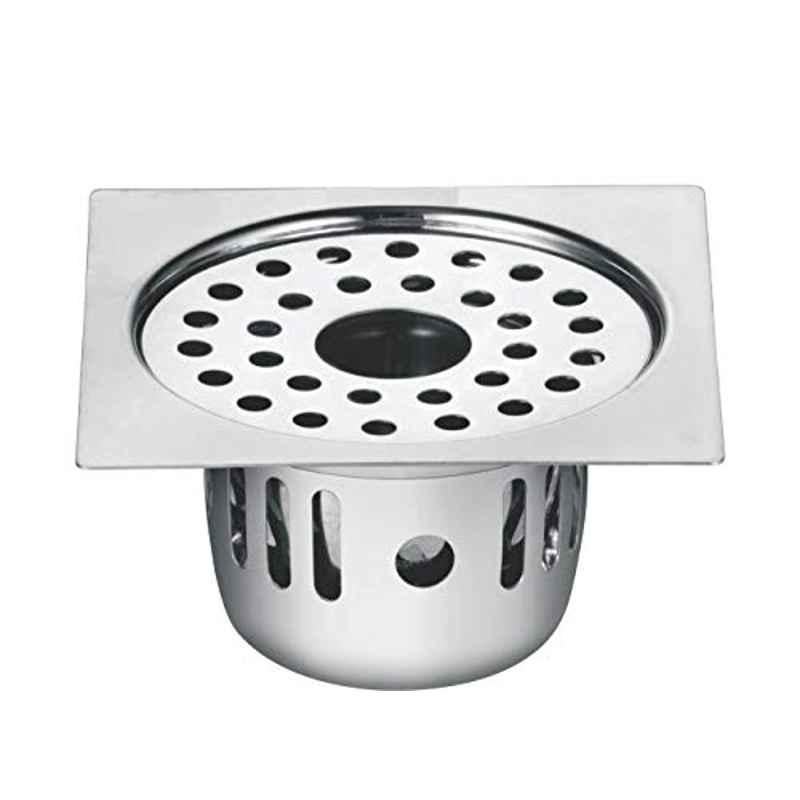 Oleanna CT-112 Stainless Steel Silver Chrome Finish Anti Cockroach Trap Round Floor Drain