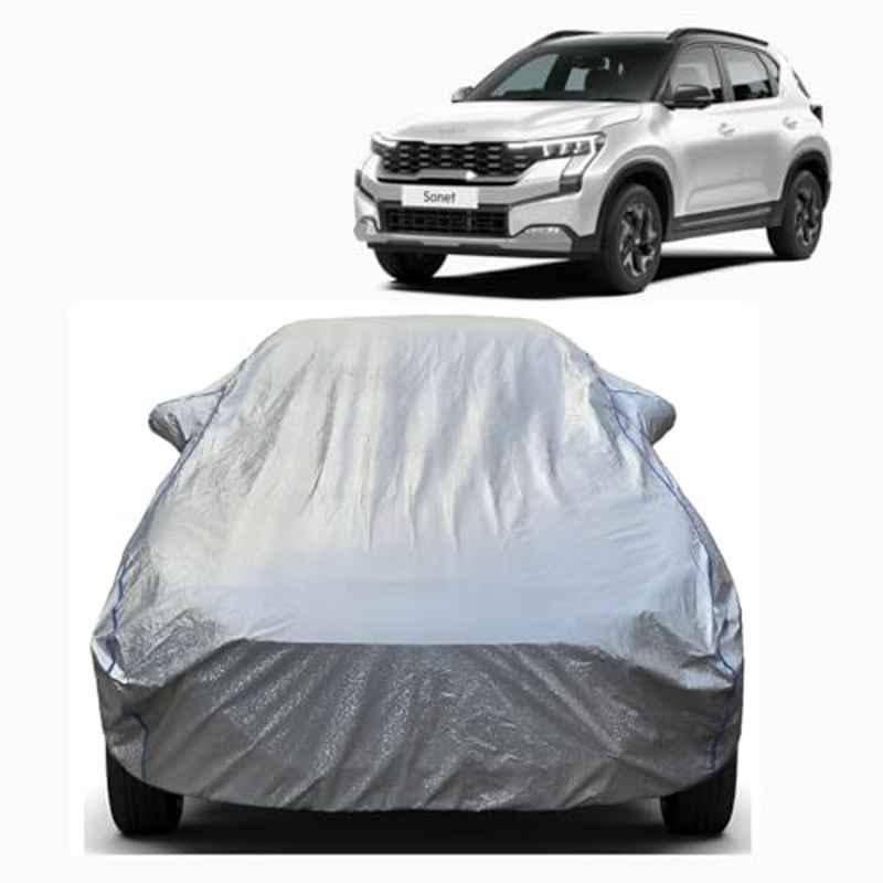 Aarex Auto Polyester Silver 100% Waterproof Car Body Cover with Mirror Pocket, Cotton Layer, Triple Stitched & Adjustable Belt for Maruti Suzuki Swift All Models (2005-2024)