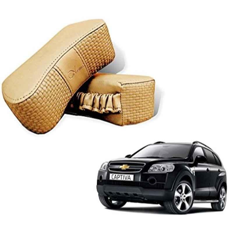 Kozdiko 2 Pcs Memory Foam Beige Neck Rest Cushion Pillow Set for Chevrolet Captiva, Koz-5173