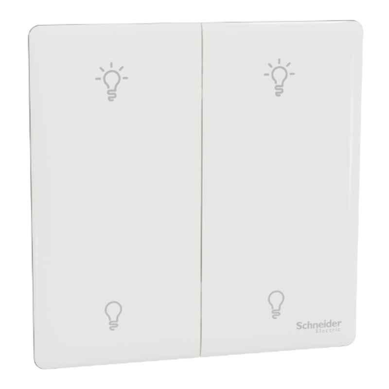 Schneider Electric Unica X 250W 2 Modules Painted White Universal Dimmer Switch, NUX32RUD250_PW