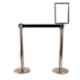 Ladwa 2 Pcs Stainless Steel Hook Type Barricade Set with 2.25m Black Belt & A4 Sign Plate, LSI-QMB-A4-P2-N
