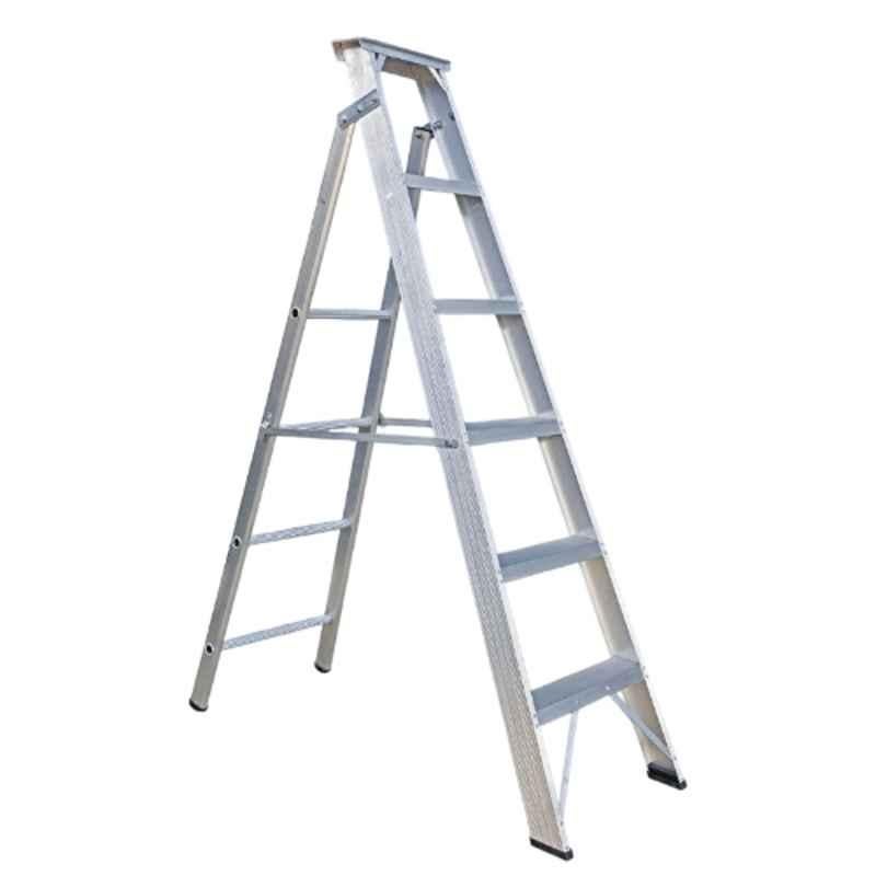 EMAC 6 Step Aluminium Silver Dual Purpose Anti Slip Folding Ladder, EDPL-6