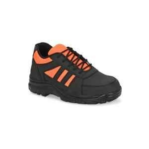 Eego Italy WW-130 Leather Steel Toe Orange Lace-up Safety Shoes with Reflectors, Size: 5