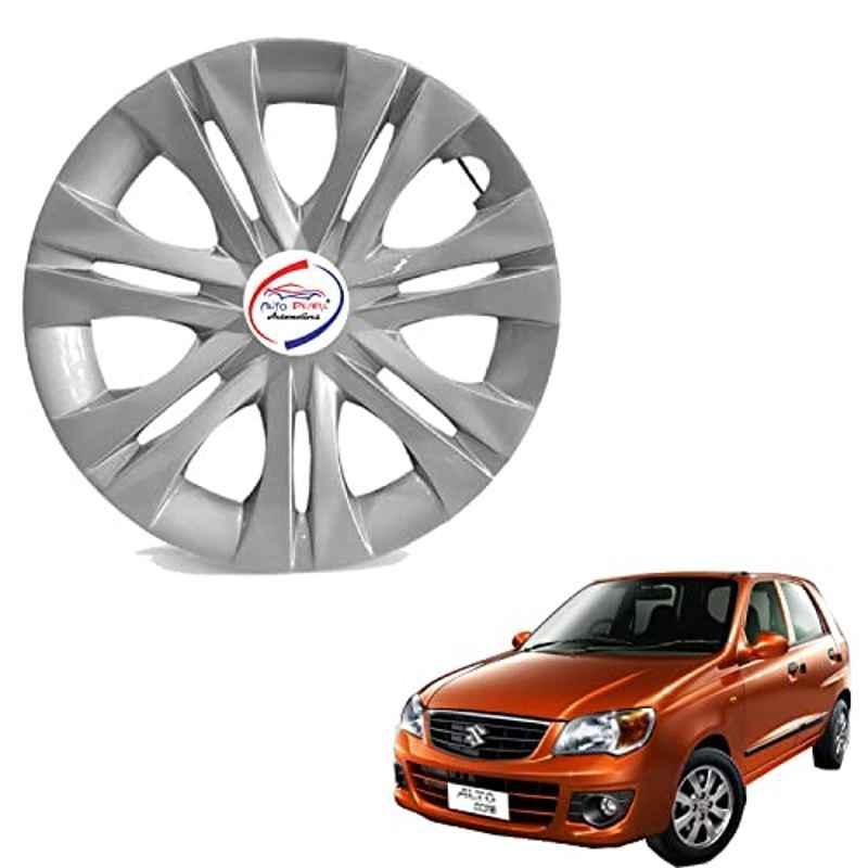 Auto Pearl 4 Pcs 13 inch ABS Silver INVO 16 Hubcap Wheel Cover Set with Retention Ring for Maruti Suzuki Alto K10 Old
