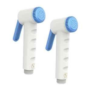 RN White Blue Toilet Jet Spray Gun without Hose Pipe for Toilet Cleaning (Pack of 2)