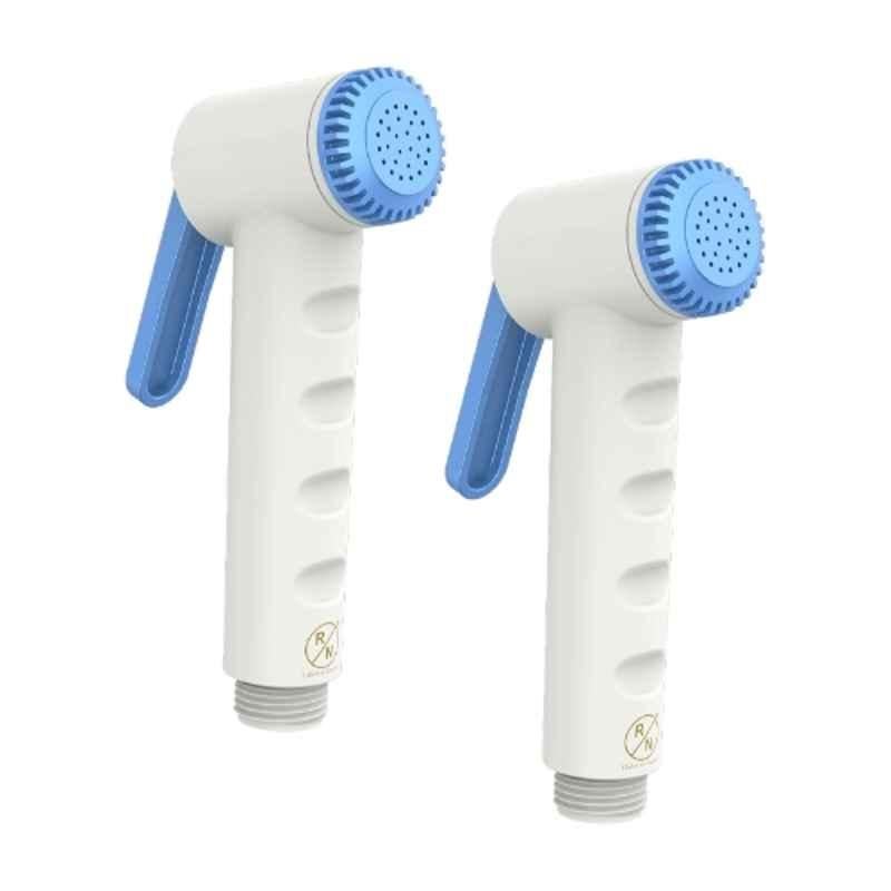 RN White Blue Toilet Jet Spray Gun without Hose Pipe for Toilet Cleaning (Pack of 2)