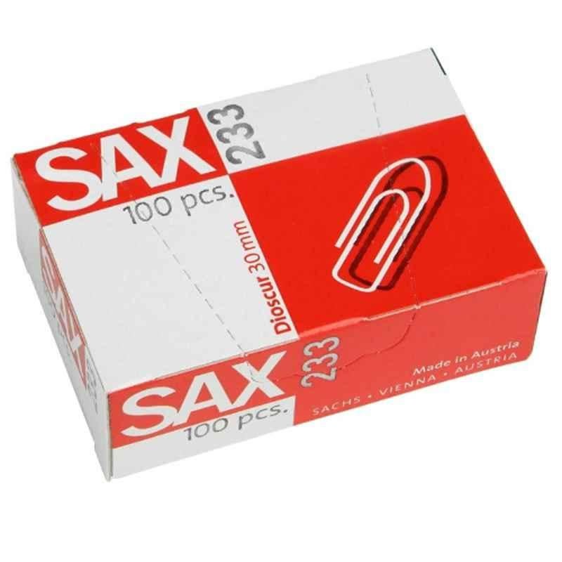 Sax 100Pcs 30mm Paper Clips Box, 233