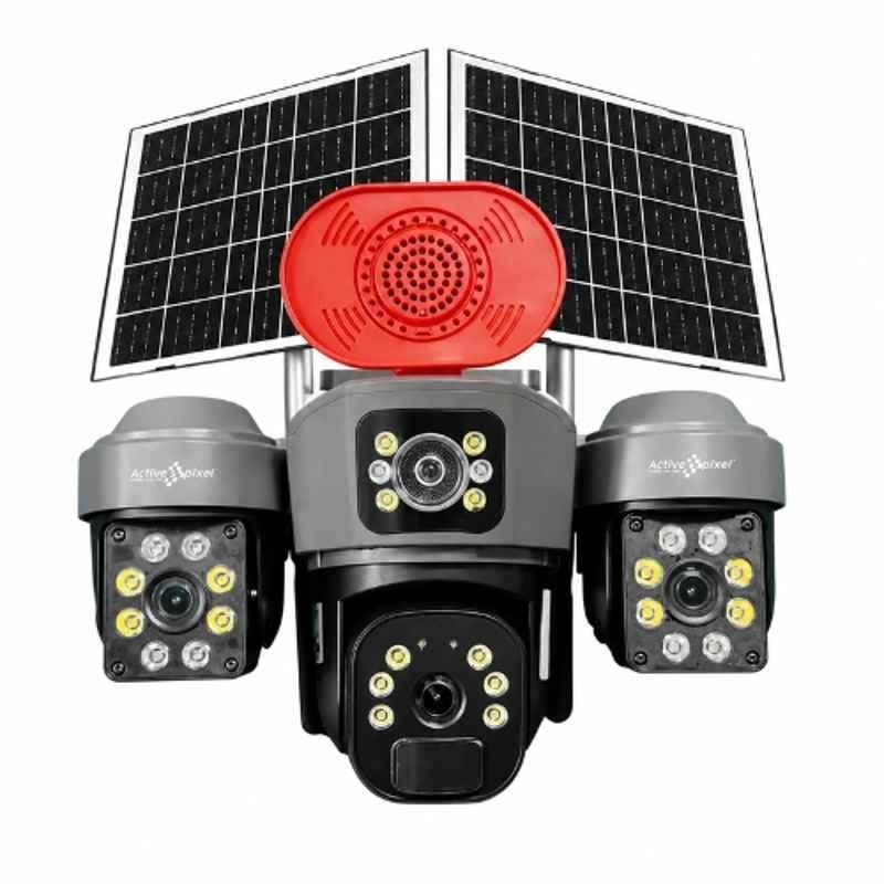 Active Pixel G17 4MP 4G High Siren Solar Tripple Camera with Colour Night Vision & Two Way Talk