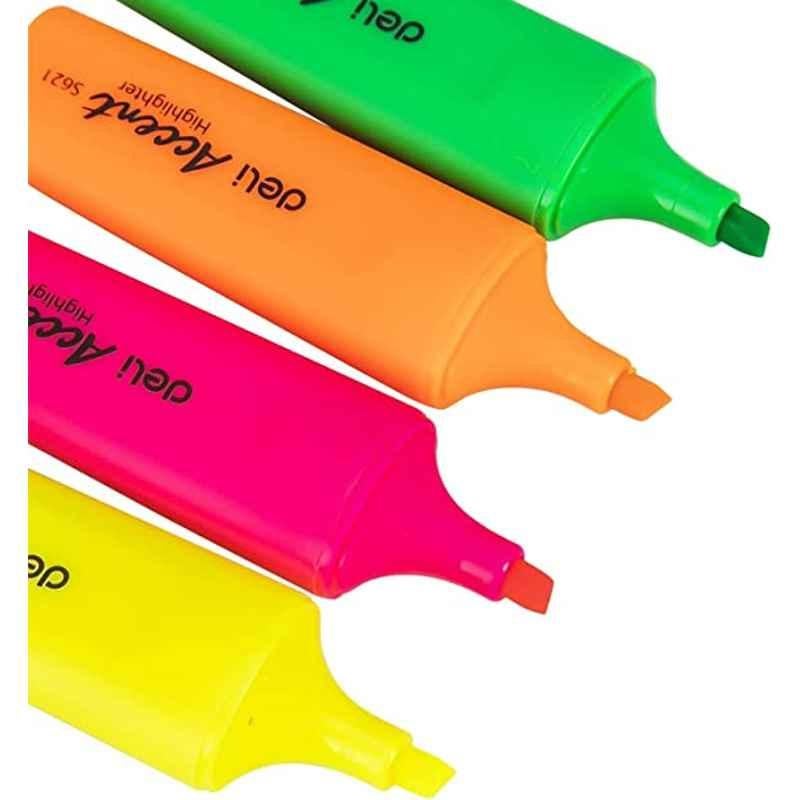 Deli Delight 4 Pcs Multicolour Fade Resistant Highlighter Set, ES622