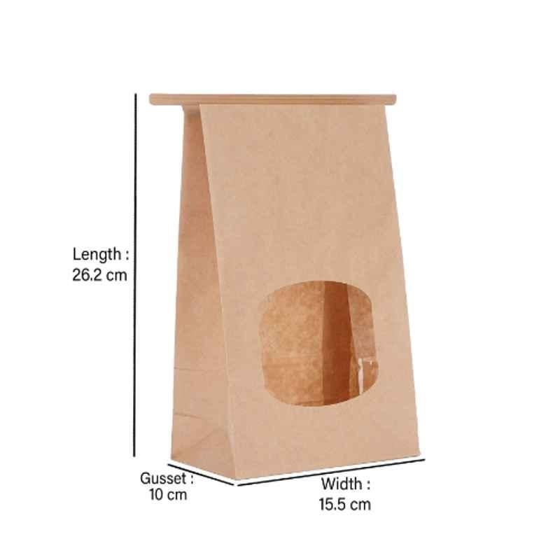 Hotpack 5Pcs Window Tin Tie Bag Set, HSMTTBL, Size: L