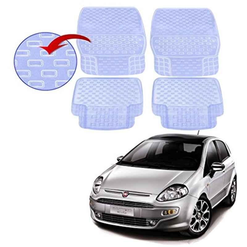 Kozdiko 93043 4 Pcs Rubber & PVC Clear Car Floor Mat Set for Fiat Punto Evo