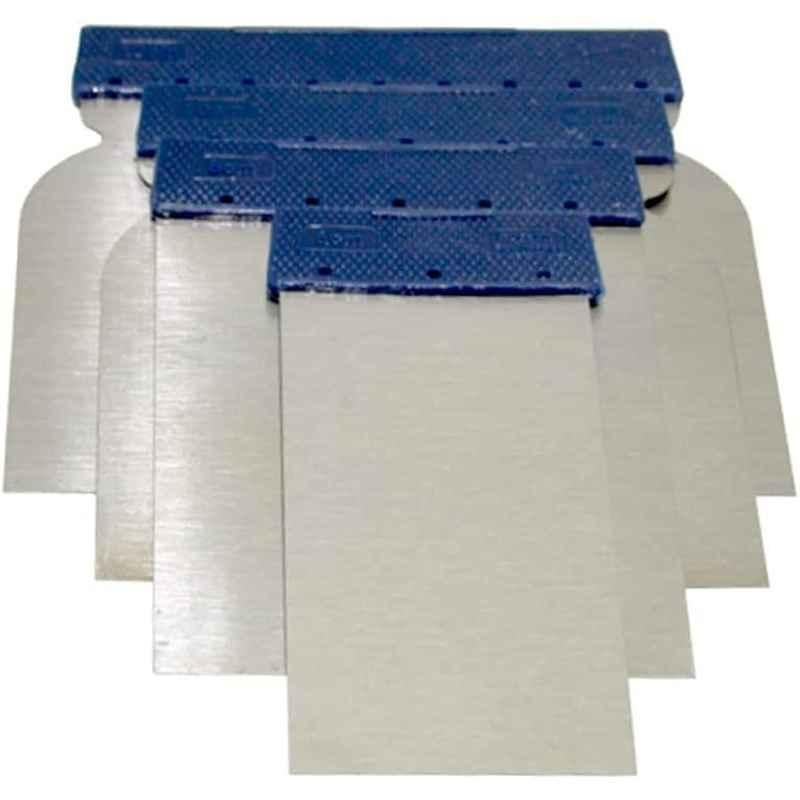 Robustline Drywall Steel Square Scraper Putty Knife Set 50, 80,100,120mm, 4Pcs Set