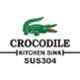 Crocodile 18x16x10 inch Single Bowl Stainless Steel Square Hi Gloss Finish Kitchen Sink