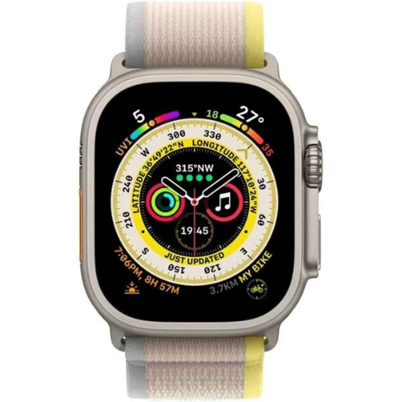 Apple Ultra 49mm Titanium Case GPS + Cellular Watch with S/M Yellow & Beige Trail Loop