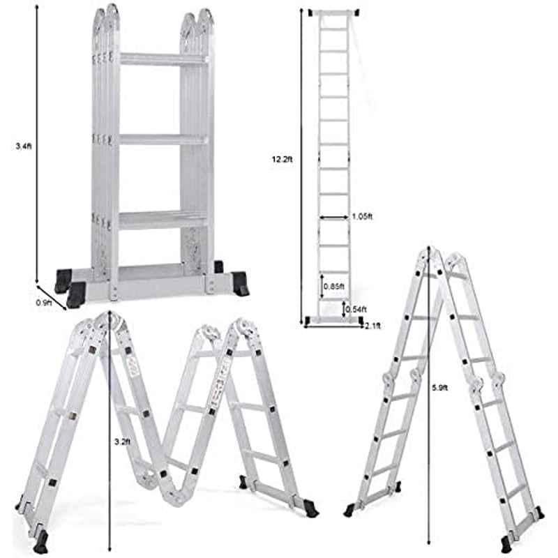 Abbasali 7-In-1 12.5ft Extendable Folding Step Ladder