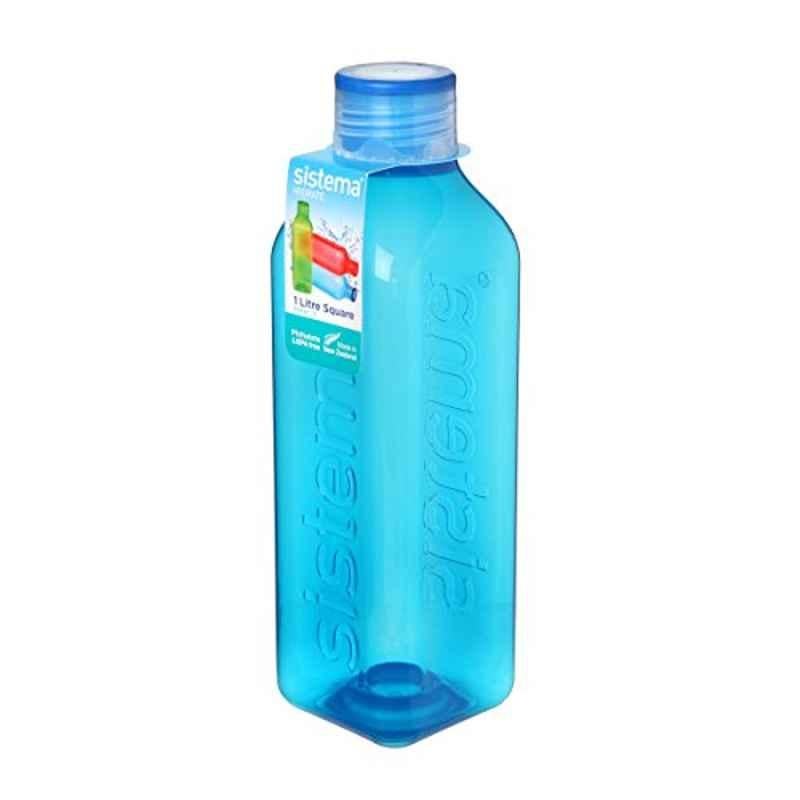 Sistema 1L Plastic Blue Square Bottle, 8900