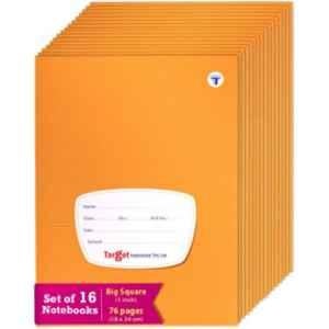 Target Publications A5 76 Pages Brown Ruled Big Square Maths Notebook (Pack of 16)