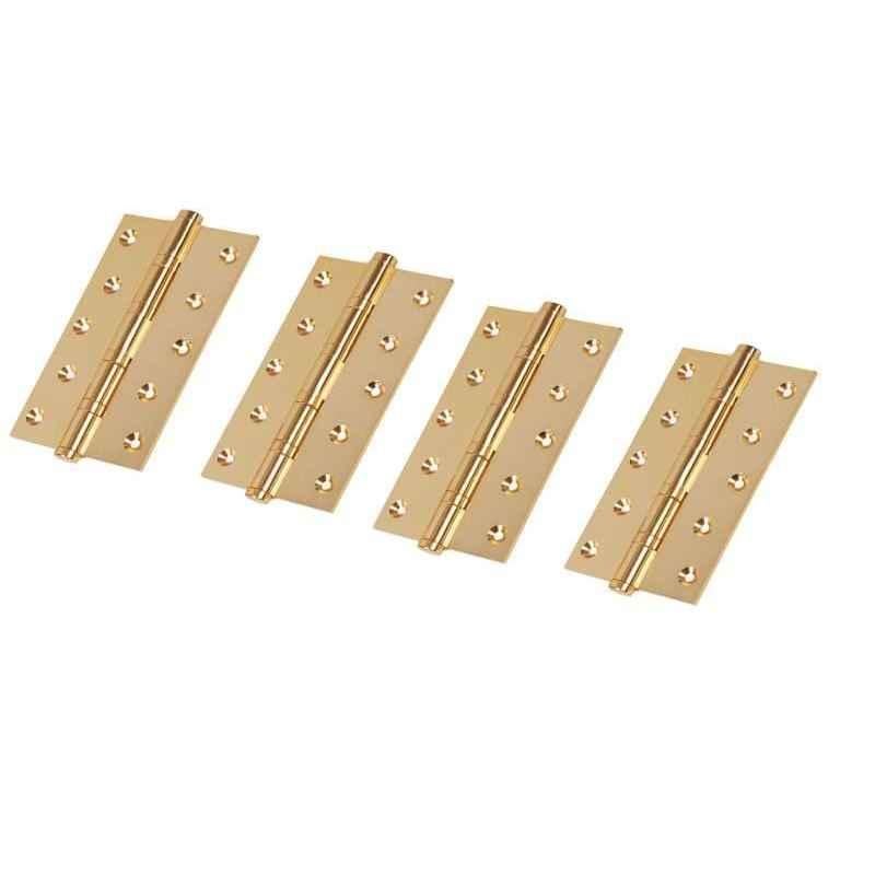 Smart Shophar 4x1.5x3 inch Brass Gold Bearing Hinge, SHA10HG-BEAR-GL4X1.5X3-P4 (Pack of 4)